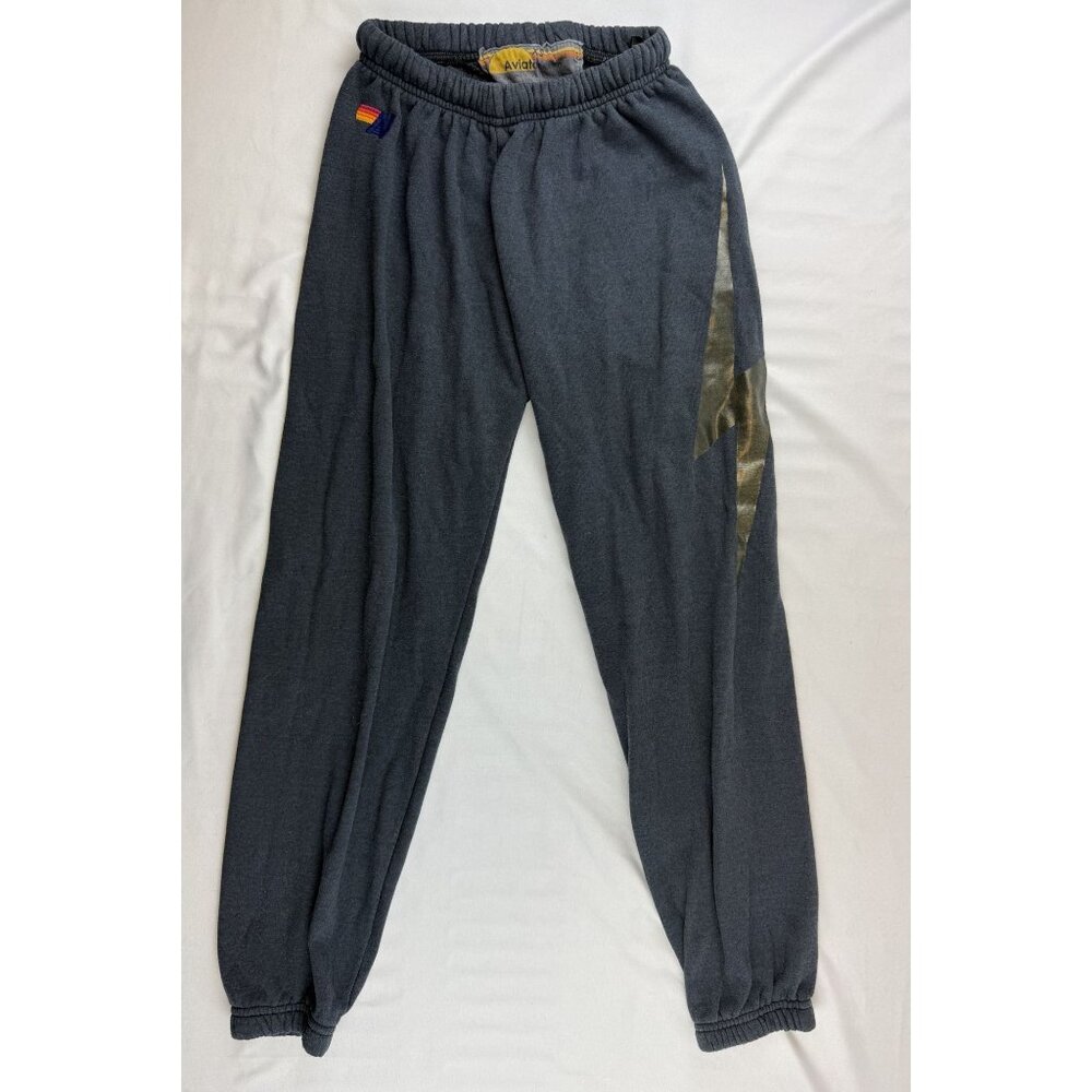 Aviator Nation BOLT SWEATPANTS GREY Womens Size XS
